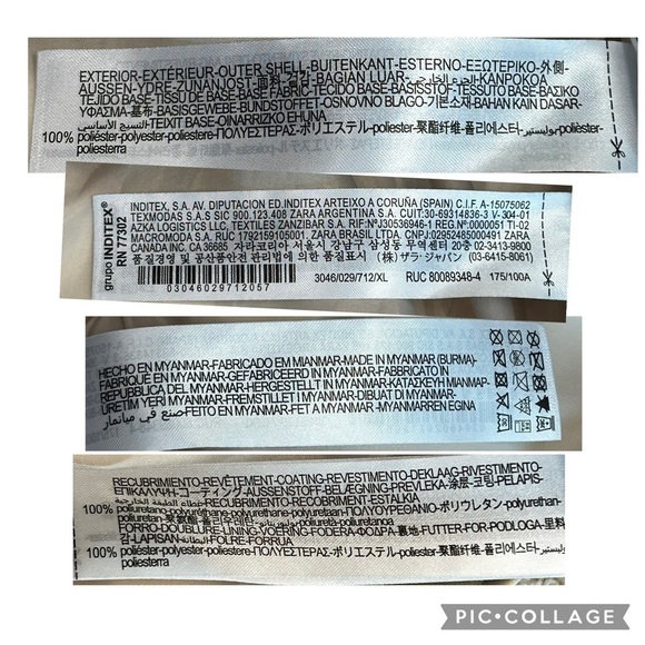 Zara cream ecru faux leather Moto biker jacket coat Sz XL casual Streetwear - Picture 9 of 10